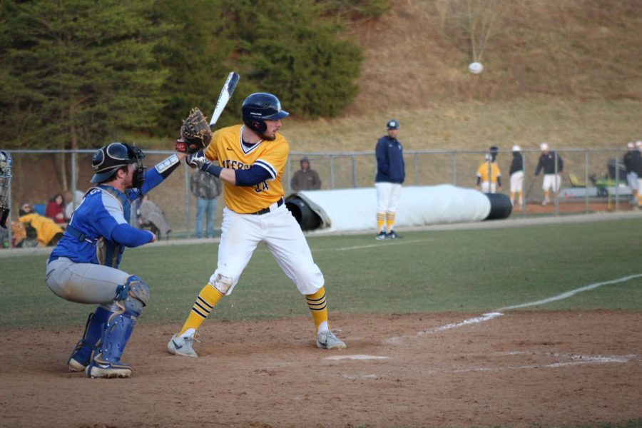 Sophomore outfieldder Tucker Majetic up to bat for the Cougars against Washington and Lee on Feb. 9, 2019