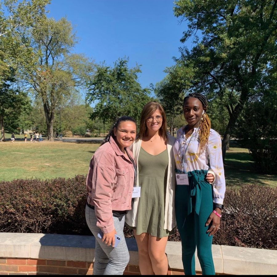 L to R: Cheyenne Espinosa, Delaney Sullivan, and Jasmin Tinnis at Centre College in Danville, Ky. 