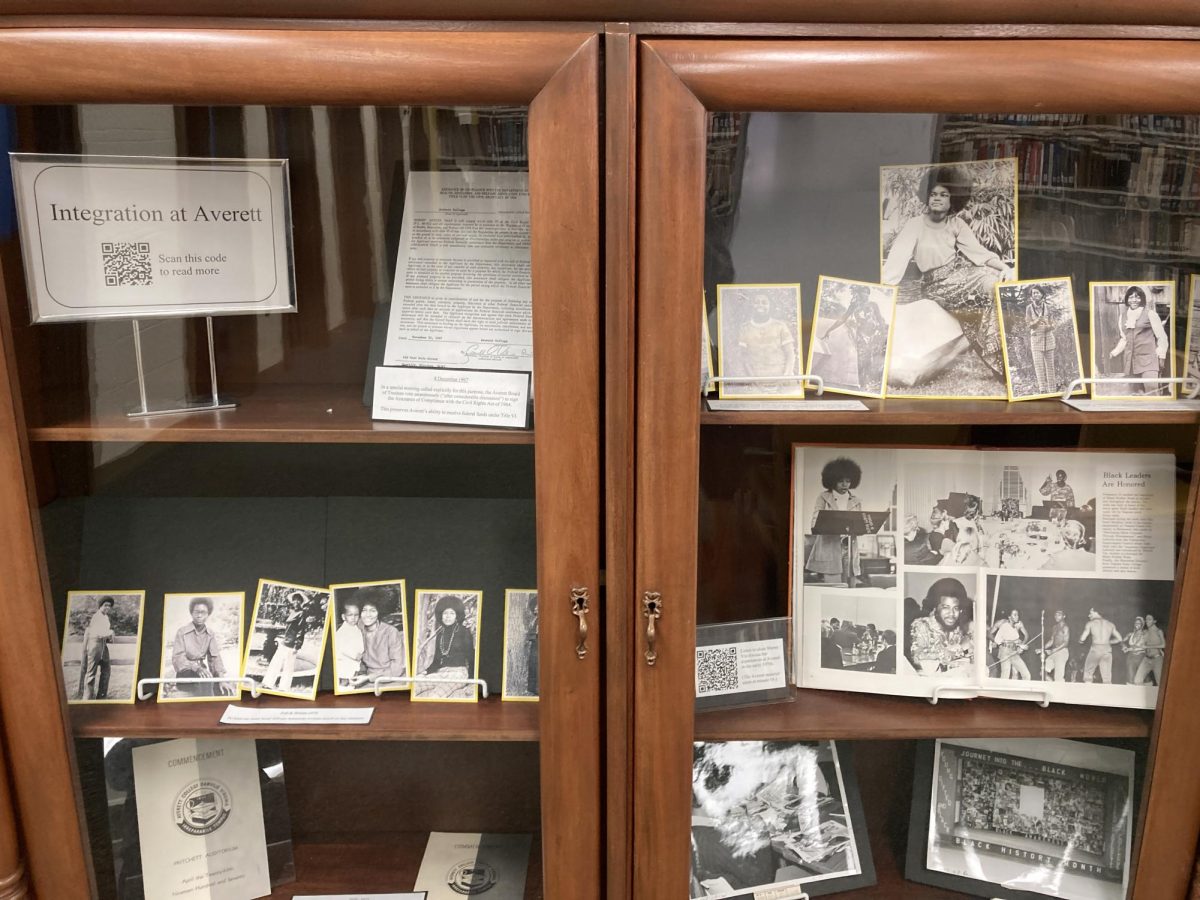Display of Integration within Averett located in Mary B. Blount Library. 